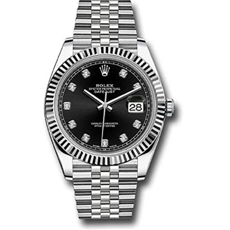 used oysrer rolex 41 black face white gold bezel|used rolex datejust 41.